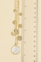 The Elara| Layered Mother Of Pearl Disc Necklace