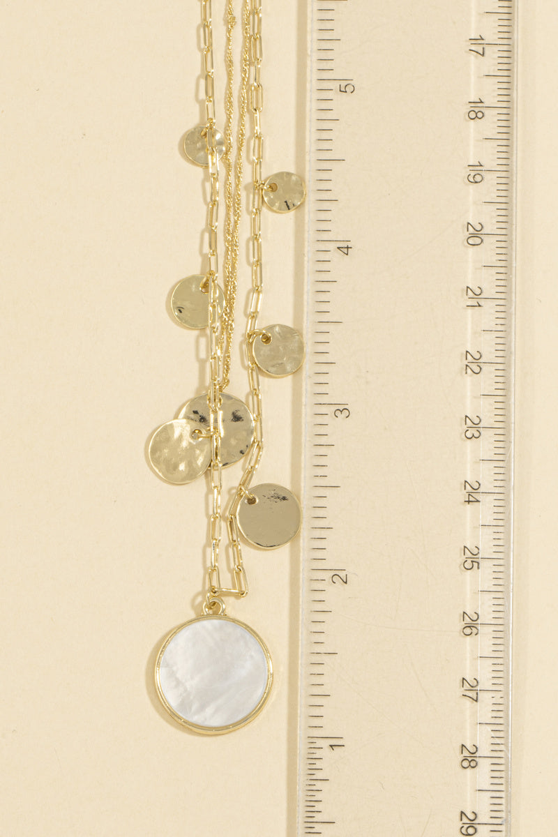 The Elara| Layered Mother Of Pearl Disc Necklace