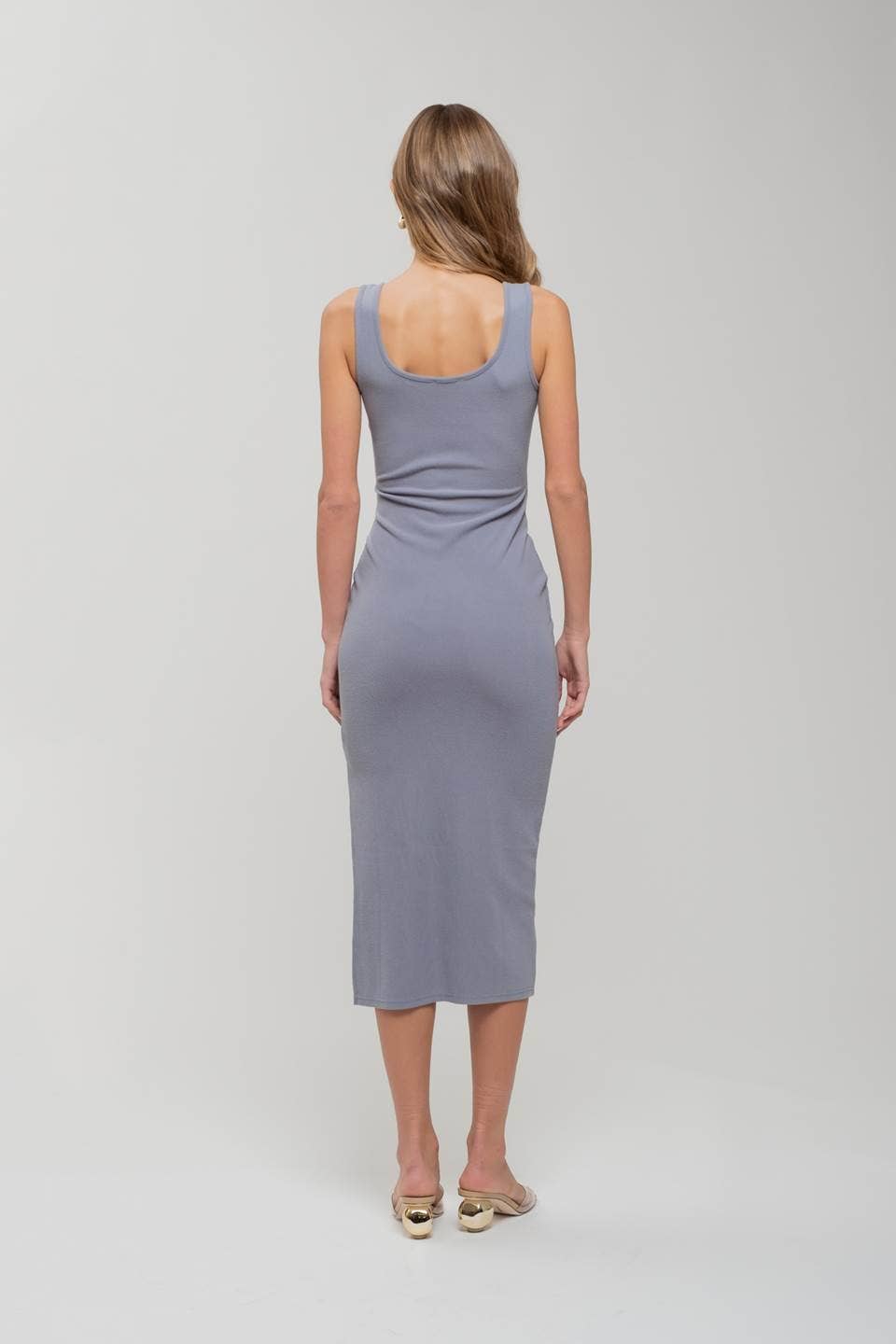 The Mina Tie Sweater Knit Tank Midi Dress
