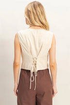 The Maris | Sleeveless Button Front Top
